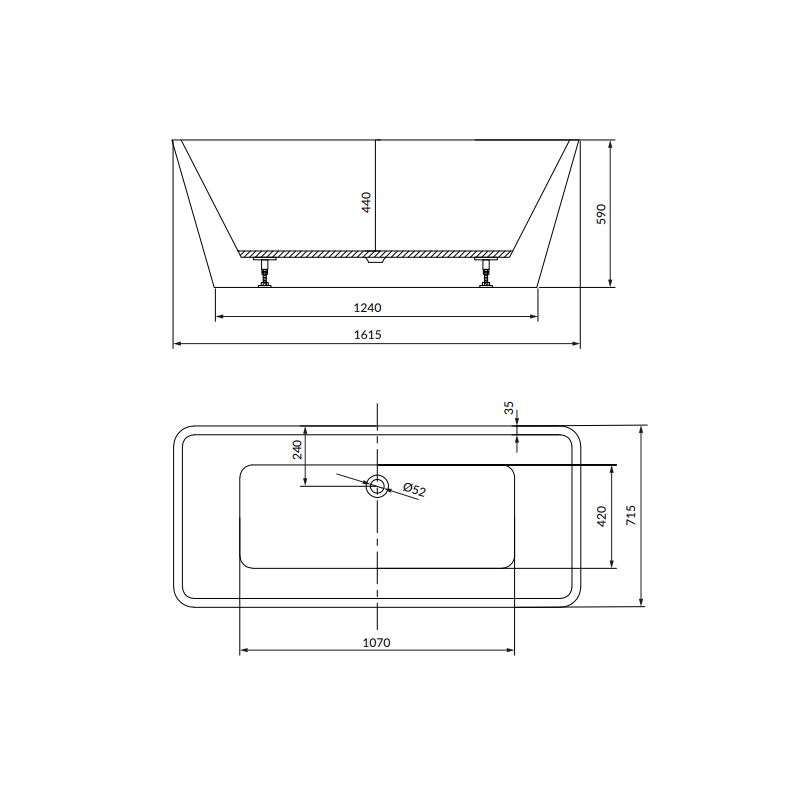 Elegancka wanna wolnostojąca Cersanit Crea 162x72 cm z syfonem chromowanym – komfort i styl!