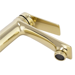 Luksusowa Złota Bateria Umywalkowa VIRAL Niska - Elegancja w Twojej Łazience