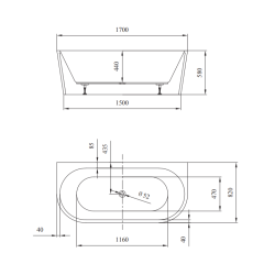 Cersanit Crea Wanna 170x83 z Syfonem - Elegancja i Funkcjonalność dla Twojej Łazienki