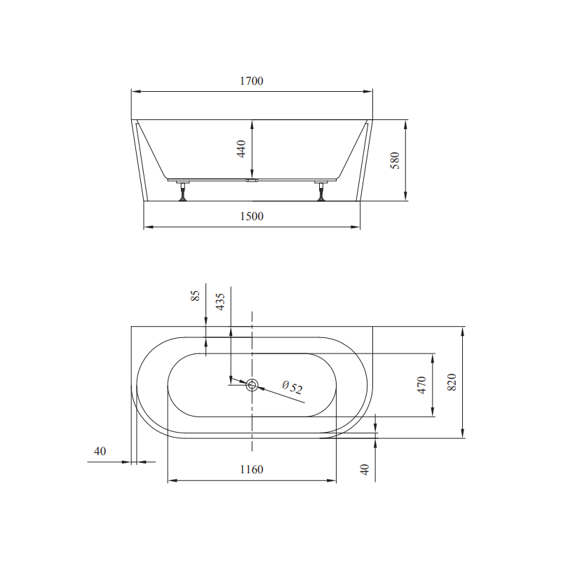 Cersanit Crea Wanna 170x83 z Syfonem - Elegancja i Funkcjonalność dla Twojej Łazienki