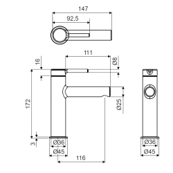 Excellent PI bateria umywalkowa stojąca  miedziany szczotkowany