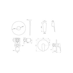 Luksusowa bateria podtynkowa Dokos grafit/chrom — nowoczesny design i funkcjonalność