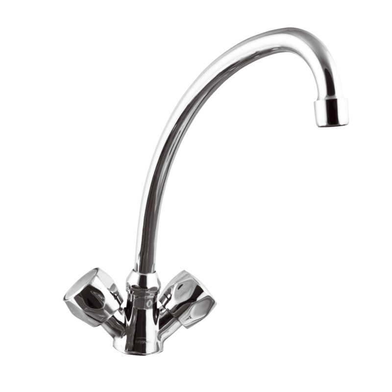 Elegancka bateria Invena Modena chrom zlewozmywak i umywalka