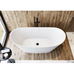 Owalna Wanna Wolnostojąca Cersanit Inverto 170x80, syfon chromowany - Elegancja w Twojej Łazience