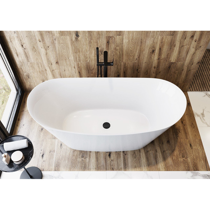 Owalna Wanna Wolnostojąca Cersanit Inverto 170x80, syfon chromowany - Elegancja w Twojej Łazience