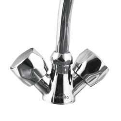 Elegancka bateria Invena Modena chrom zlewozmywak i umywalka