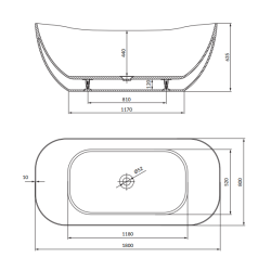 Owalna Wanna Wolnostojąca Cersanit Inverto 180x80 z Syfonem Chrom dla Twojego SPA
