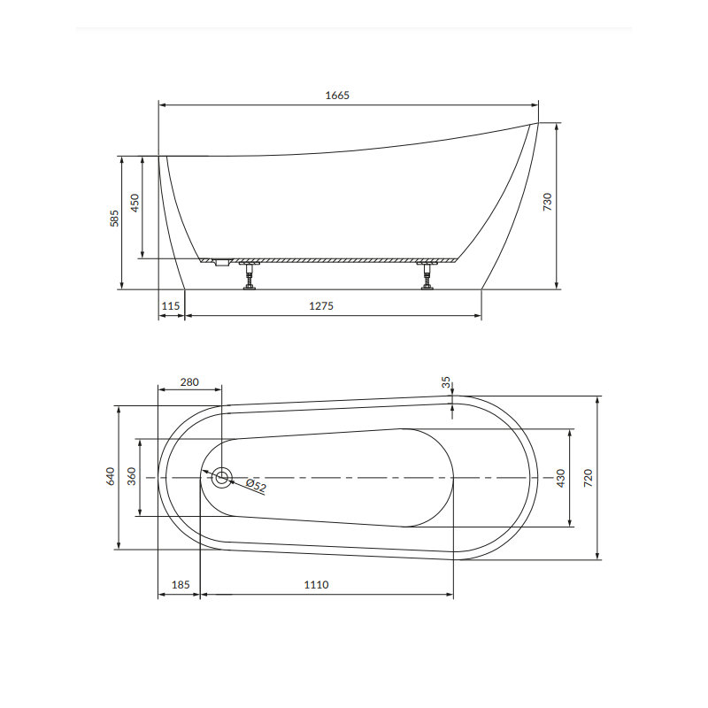 Elegancka Wanna Wolnostojąca Zen Cersanit 167x72 z Syfonem i Nóżkami - Biała Luksusowa Oaza