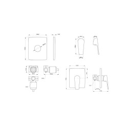 Elegancka Bateria Podtynkowa Dokos Grafit/Chrom - 1-funkcyjna, Nowoczesny Design