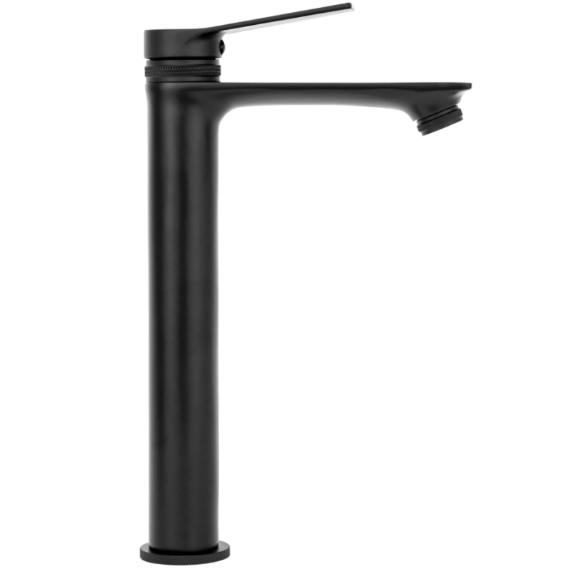 Fashionable Black Bathroom Basin Tap VIRAL High Spout JS-634901-1B