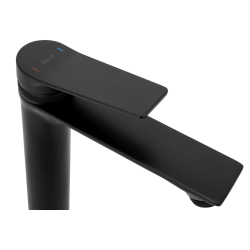 Fashionable Black Bathroom Basin Tap VIRAL High Spout JS-634901-1B