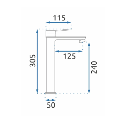 Fashionable Black Bathroom Basin Tap VIRAL High Spout JS-634901-1B