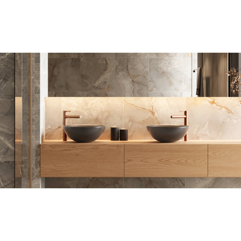 PI bateria umywalkowa stojąca wysoka, miedziany szczotkowany