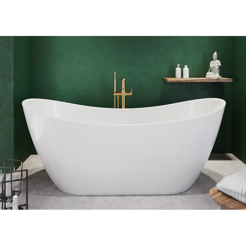 Elegancka wanna owalna Zen 182x71 Cersanit z syfonem chrom - stylowo i funkcjonalnie!