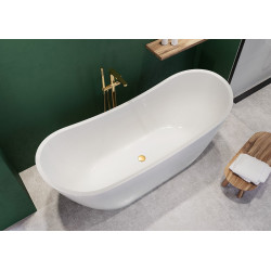 Elegancka wanna owalna Zen 182x71 Cersanit z syfonem chrom - stylowo i funkcjonalnie!