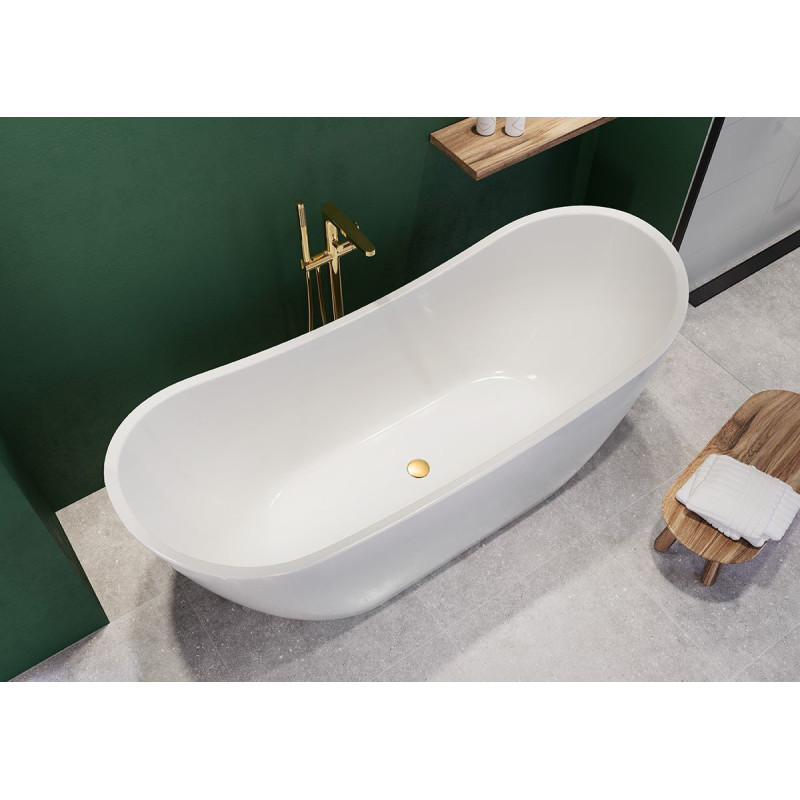 Elegancka wanna owalna Zen 182x71 Cersanit z syfonem chrom - stylowo i funkcjonalnie!