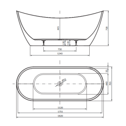 Elegancka wanna owalna Zen 182x71 Cersanit z syfonem chrom - stylowo i funkcjonalnie!