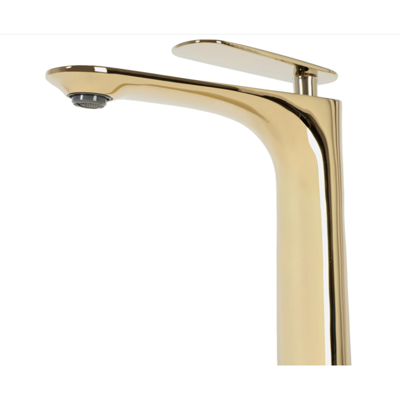 Elegancka Niska Bateria Umywalkowa Berg JS-620901G – Złoty Akcent do Twojej Łazienki