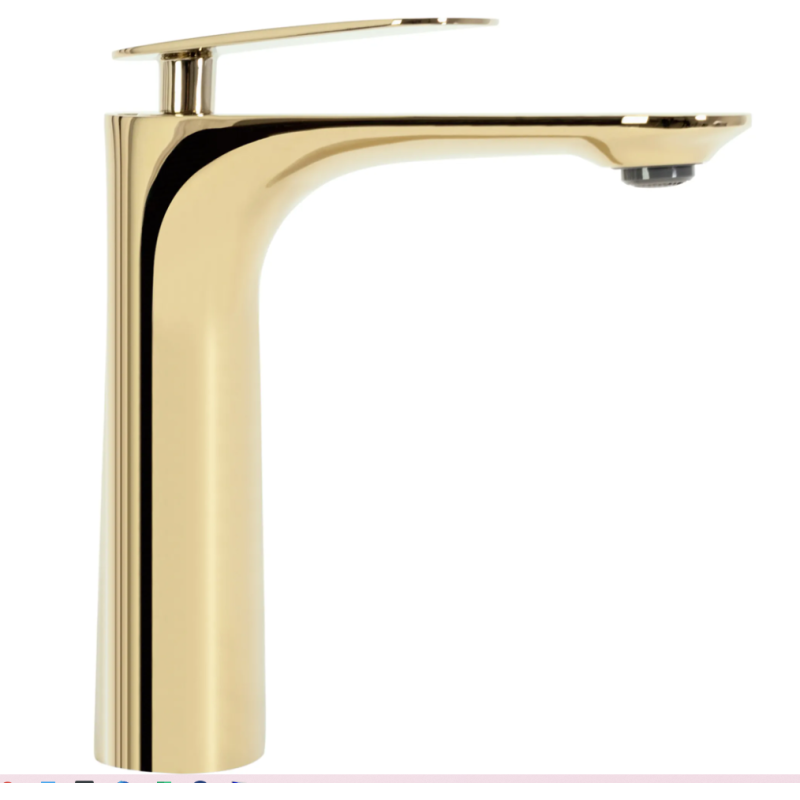 Elegancka Niska Bateria Umywalkowa Berg JS-620901G – Złoty Akcent do Twojej Łazienki