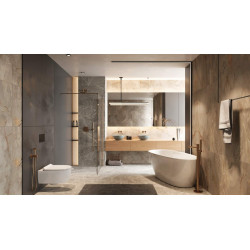 PI bateria bidetowa bidetta ze słuchawką prysznicową, miedziany szczotkowany