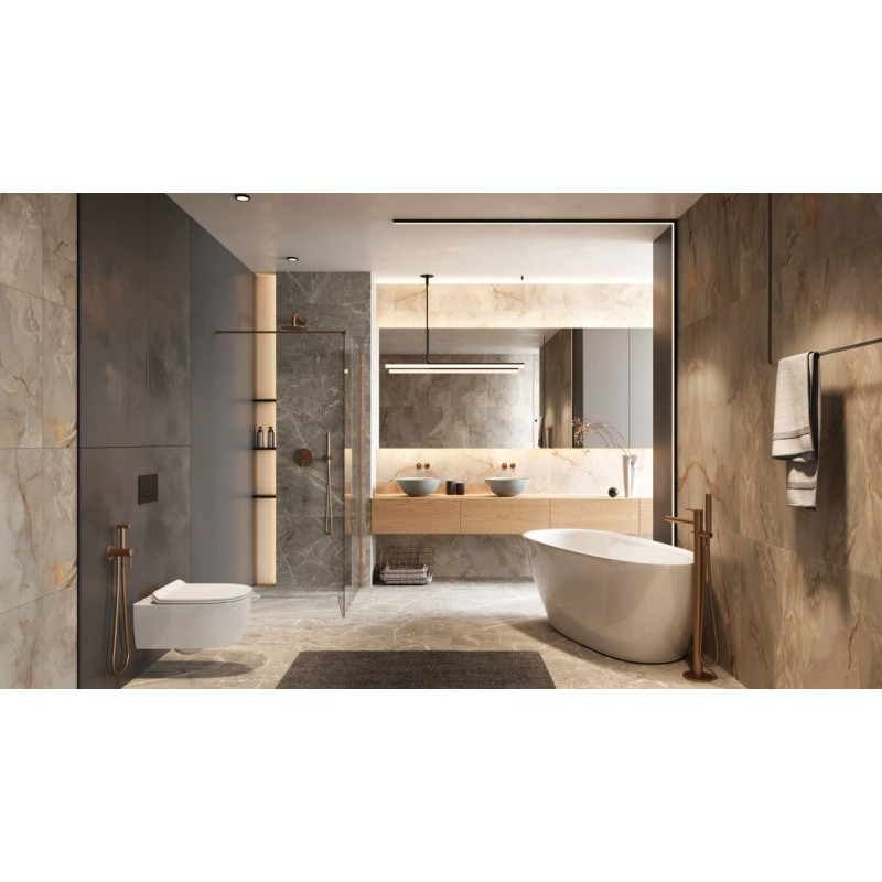 PI bateria bidetowa bidetta ze słuchawką prysznicową, miedziany szczotkowany