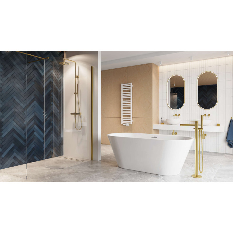 PI zestaw prysznicowy ścienny z deszczownicą 25 cm, złoty szczotkowany