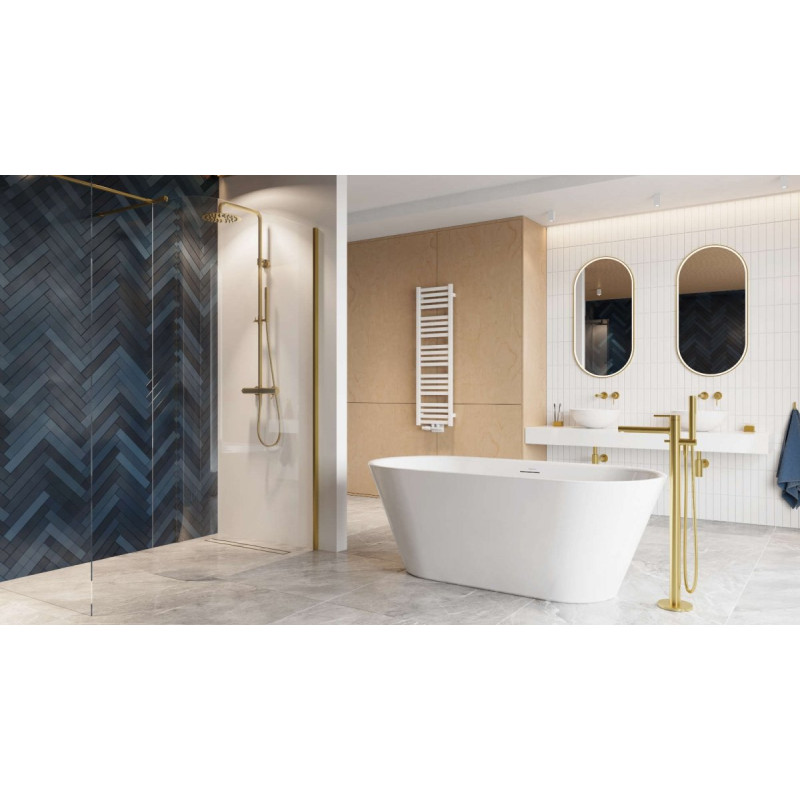 PI zestaw prysznicowy ścienny z deszczownicą 25 cm, złoty szczotkowany