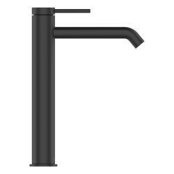 Wysoka bateria Invena Kalitea do umywalki, elegancka czerń, designerska forma