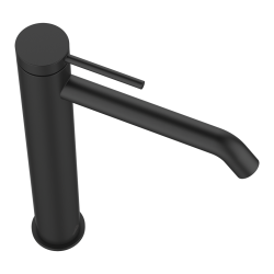 Wysoka bateria Invena Kalitea do umywalki, elegancka czerń, designerska forma