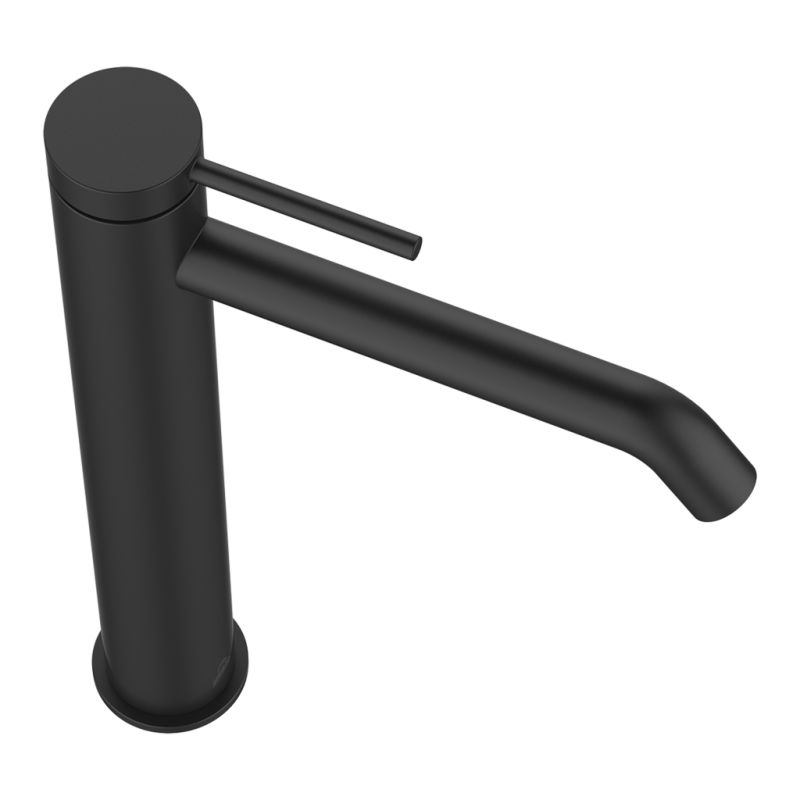 Wysoka bateria Invena Kalitea do umywalki, elegancka czerń, designerska forma