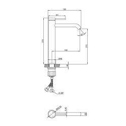 Wysoka bateria Invena Kalitea do umywalki, elegancka czerń, designerska forma