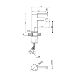 Ekskluzywna bateria bidetowa Invena Kalitea z klik-klakiem, czarna elegancja łazienki