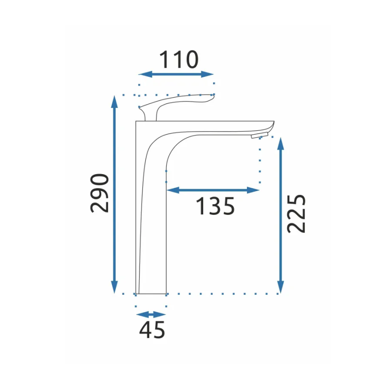 Luksusowy Złoty Kran ORBIT - Elegancka Wysoka Bateria Umywalkowa