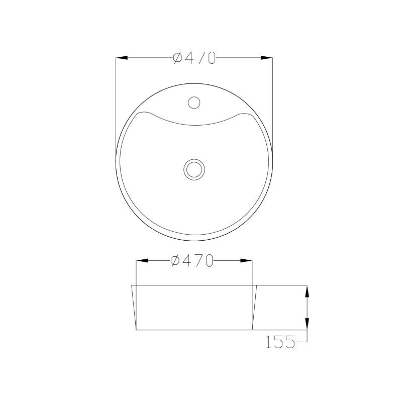 Nowoczesna umywalka nablatowa Rondi 47 cm - Elegancja i Styl dla Twojej Łazienki