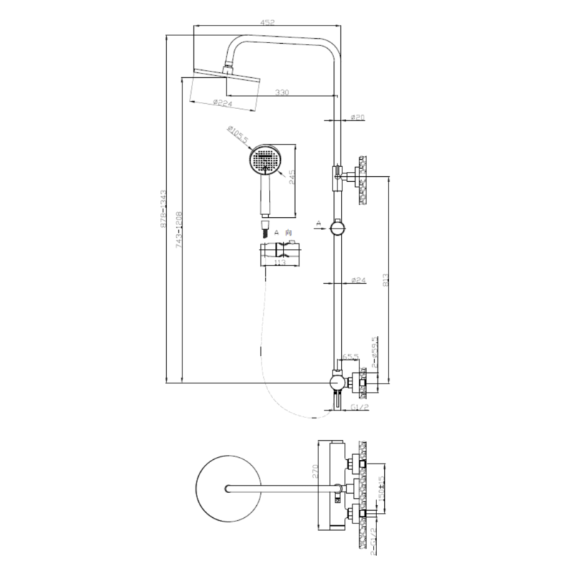 Luksusowy Zestaw Prysznicowy Invena Kalitea Czarny - Ożyw Swoją Łazienkę
