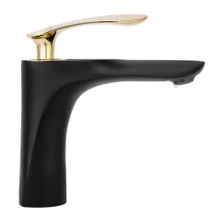 Stylowa Bateria Umywalkowa Orbit - Czarna/Złota Elegancja Łazienki!