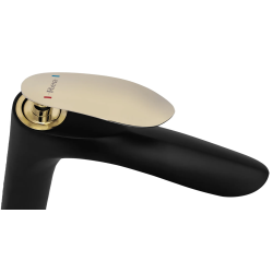 Stylowa Bateria Umywalkowa Orbit - Czarna/Złota Elegancja Łazienki!