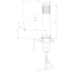 Elegancka Bateria Umywalkowa Invena Moonlight z Korkiem, Czarno-Różowe Złoto