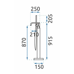 Luksusowa Złota Bateria Wannowa CARAT - Elegancja na Podłodze