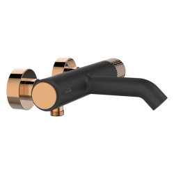 Elegancka Bateria Wannowa Invena Moonlight Czarna z Akcentami Rose Gold