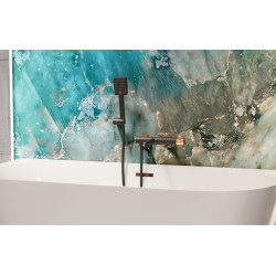 Elegancka Bateria Wannowa Invena Moonlight Czarna z Akcentami Rose Gold