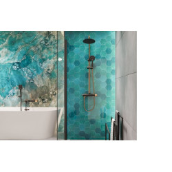 Luksusowy Deszczownia Invena Moonlight, czarna z różowym złotem - Wzbogać Swój Prysznic!