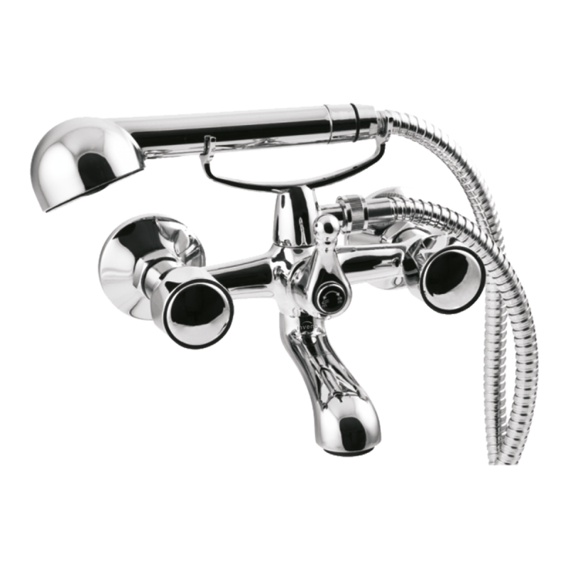 Invena MODENA Chrom - Luksusowy zestaw: bateria wannowa + natryskowy