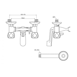 Invena MODENA Chrom - Luksusowy zestaw: bateria wannowa + natryskowy
