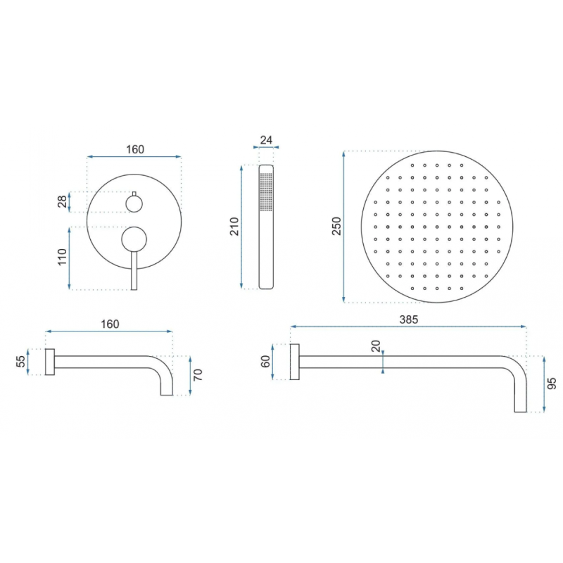 Złoty Lungo: Elegancki Zestaw Natryskowo-Wannowy z Wylewką Rea