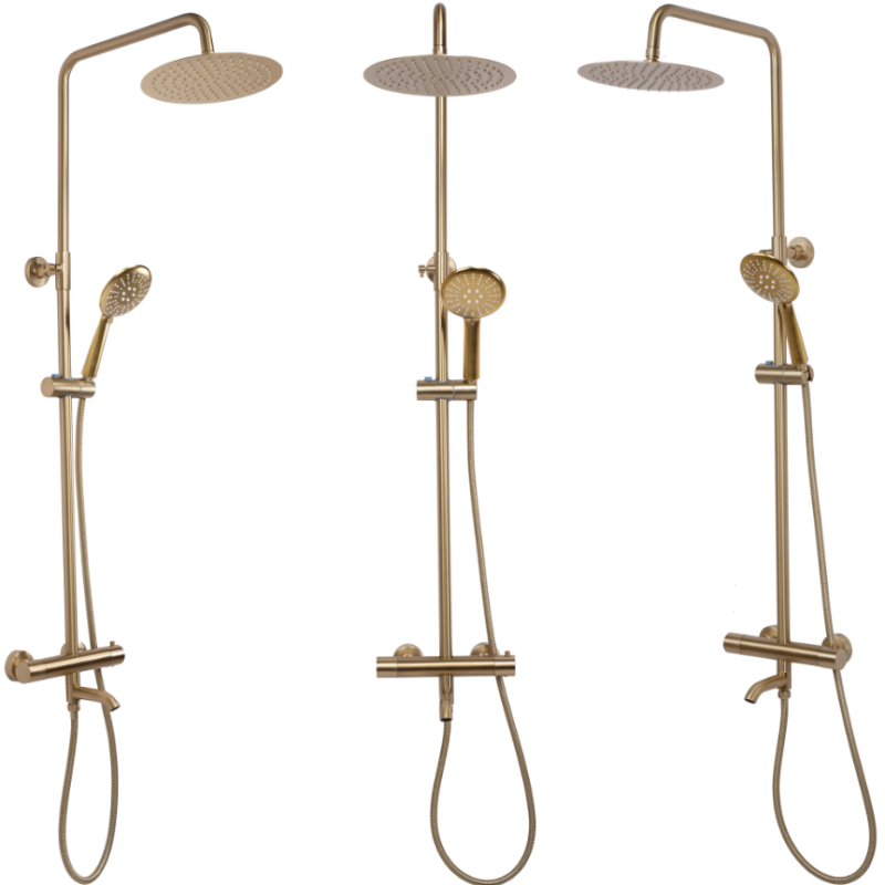 Ekskluzywny Zestaw Lungo: Złoty Termostat do Wanny i Prysznica