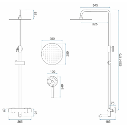 Ekskluzywny Zestaw Lungo: Złoty Termostat do Wanny i Prysznica
