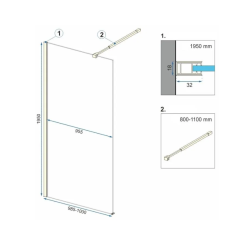 Stylowa Ścianka Prysznicowa Aero Brush Gold 100 - Elegancja w Twojej Łazience!