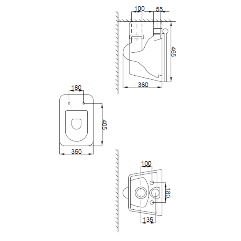 Innowacyjna Miska WC INVENA PAROS bezkołnierzowa z deską wolnoopadającą, klasyczna biel