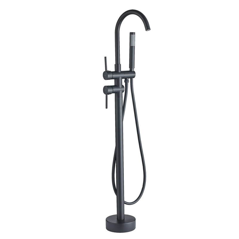 Elegancka Czarna Bateria Wannowa Podłogowa Lungo Ortis - Styl i Funkcjonalność